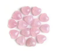 Ensemble de cristaux de quartz rose en forme de cœur - Pierres de poche mini polies, convenant pour l'équilibre énergétique du Reiki et la méditation - Cadeau parfait de la Saint-Valentin pour les fem