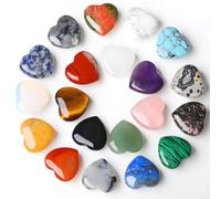 Ensemble de Cristaux Naturels en Forme de CœUr, 20 PièCes de Couleurs Assorties, Pierres PréCieuses Multicolores, Pierres en Vrac en Forme de CœUr, Pour la MéDitation, la GuéRison et la DéCoration