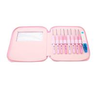 Ensemble de crochet, Poignées ergonomiques Crochet Crochets Aiguilles avec étui, Ensemble de crochets en crochet de couleur dégradée de 9 PCS pour les mains arthritiques,