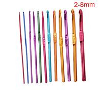 Ensemble De Crochets À Tricoter, 122/14 Pièces, 2 Mm - 10 Mm Pour Bricolage, Outil De Métier À Tricoter Multicolore En Aluminium Mixte, Ensemble D'aiguilles À Tricoter
