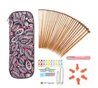 Ensemble De Crochets Avec Sac De Rangement, 36 Pièces, Ensemble D'aiguilles À Tricoter, Ciseaux Artisanaux, Marqueurs De Points, Outils De Couture