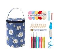 Ensemble de Crochets, Ensemble de Crochets ergonomiques, Porte-Fil Kit de Crochet de Fil Sac de Crochet, Organisateur de Stockage de Fil à poignées ergonomiques, Grand Sac à Crochet pour crocheteu