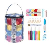 Ensemble de Crochets ergonomiques, kit de Gros Crochets, Porte-Fil Kit de Crochet de Fil Sac de Crochet, Organisateur de Stockage de Fil à poignées ergonomiques, Grand Sac à Crochet pour crocheteu