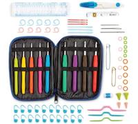 Ensemble de crochets WINTEX 78 pièces, crochets, poignées ergonomiques de différentes tailles, accessoires, kit avec sac pour tous les types de laine, aiguilles à broder