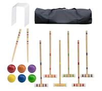 Ensemble De Croquet Pour 6 Joueurs, Ensemble De Sports De Plein Air En Bois, Jeu Familial Portable, Kit Réutilisable Pour Pelouse, Jardin, Cour, Parc, Activités Récréatives En Plein Air, Divertissemen