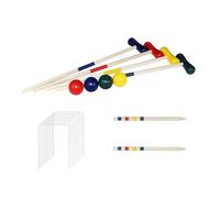 Ensemble de croquet pour 6 joueurs, jeu de pelouse d'extérieur de qualité supérieure avec maillets en bois d'hévéa et balles colorées, pour jardin, camping, jeu amusant pour adultes, adolescents et