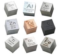 Ensemble de cubes de densité élémentaire de 10 mm, bloc de métal pur représentant le tableau périodique des éléments, idéal for la collection d'éléments et les applications scientifiques.(B)