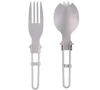 Ensemble de cuillère de fourchette extérieure Fourchette pliante portable Spork Camping Couverts en titane Voyage Ustensile multifonctionnel(Set)
