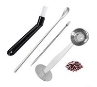 Ensemble de cuillères à café compactes en acier inoxydable léger et brosse de nettoyage pour brassage