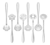 Ensemble de Cuillères à Fleurs 8 Formes Cuillère à Café en Acier Inoxydable, Pour Dessert, thé, Espresso, Polies Miroir, Lavables au Lave-vaisselle