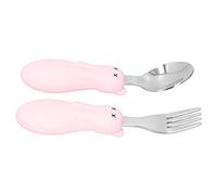 Ensemble de Cuillères à Fourchette, Ustensiles d'alimentation pour Tout-petits Conception de Tête de Cuillère Incurvée Plate Résistant à la saleté Finition Fine Propre Sans Danger pour