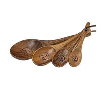 Ensemble de cuillères à mesurer - Cuillère de table et cuillère à thé | Ensemble de cuillères à mesurer en bois massif | Cuillère à café en grains de sucre, sel, assaisonnement | Cuillères à mesurer