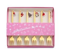 Ensemble de cuillères de Noël en acier inoxydable,ensemble de cuillères de Noël | Petite cuillère à mélanger à café à thé 6 pièces - Ensemble de à Dessert, à co