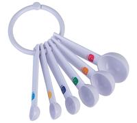 Tala Cuillères Doseuses en Plastique, Ensemble de 6 Cuillères avec Mesures de 1/4 cuillère à café/1,25 ml à 1 cuillère à soupe/15 ml, Blanc