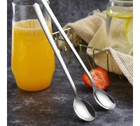 Ensemble de cuillères en acier inoxydable avec manche long, comprenant une cuillère à glace, une cuillère à mélanger, une petite cuillère, une cuillère à assaisonnement, une cuillère à café, une cuill