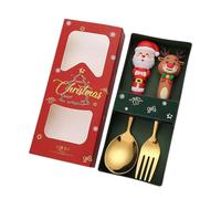 Ensemble de cuillères et fourchettes de Noël pour un usage quotidien, cuisine de Noël 2C