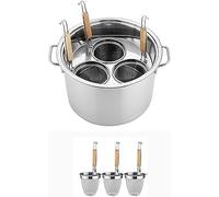 Ensemble De Cuiseur À Pâtes En Acier Inoxydable, Machine De Cuisson De Nouilles À 3/4/5 Trous Avec Séparateur Et Passoire For Des Pâtes, Nouilles Et Légumes Parfaits(3 Holes)