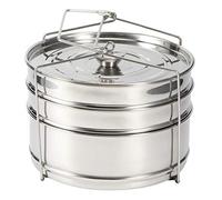 Ensemble de Cuiseur Vapeur en Acier Inoxydable, Batterie de Cuisine Empilable à 3 Niveaux, Multicuiseur avec Cuiseur Vapeur, Panier Vapeur, Accessoires de Marmite à Pression