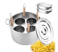 Ensemble de cuiseurs à spaghetti manuels avec panier-filtre | Marmites à pâtes et vermicelles + couvercle suspendu en acier inoxydable | Marmite de cuisine pour le camping et les voyages | Facile