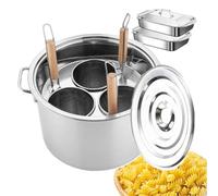 Ensemble de cuiseurs à spaghetti manuels avec panier-filtre | Marmites à pâtes et vermicelles + couvercle suspendu en acier inoxydable | Marmite de cuisine pour le camping et les voyages | Facile