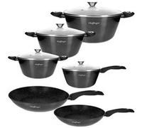 Cheffinger Batterie de cuisine 10 pièces Batterie de cuisine à induction Poêle anti-adhésive