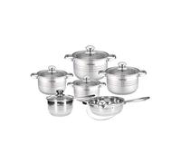 Cheffinger Ensemble de cuisine 12 pièces – 4 marmites, sauteuse, casserole, couvercles – Induction