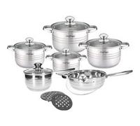 Cheffinger Ensemble de cuisine 4 marmites, 1 sauteuse, 1 casserole et 2 supports de marmite