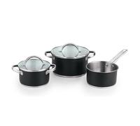 Ensemble de cuisine 5 pièces (2 casseroles avec couvercle + casserole) acier inoxydable revêtement HTR IND rond SG