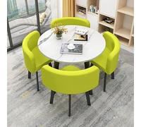 Ensemble de cuisine 5 pièces - Table ronde élégante et chaises 80 x 74,9 cm - Économie d'espace - Idéal pour salle à manger et conférence - Meuble moderne