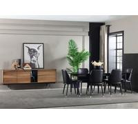 ensemble de cuisine 8 pièces avec chaises style moderne couleur noire confortable nouveau