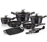 BerlingerHaus Batterie de cuisine à induction Carbon Pro – 12 pièces antiadhésif sans PFOA, gris