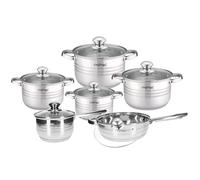 Ensemble de Cuisine - CHEFFINGER - 12 Pièces - Compatible Induction - Revêtement Antiadhésif - Argent