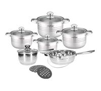 Ensemble de Cuisine - CHEFFINGER - CF-SS1231 - 4 Marmites - 1 Sauteuse - Acier Inoxydable