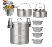 Ensemble De Cuisine De Camping - Kit De Pot De Cuisine En Plein Air Pour Sac À Dos Épaule | Équipement De Survie Léger Pour Adultes Voyager Pour Randonnée Pique Nique | Pots Portables Pour Campegg