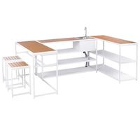 Ensemble de Cuisine de Jardin en Acier et Bois Polychrome avec Table de Bar Evie