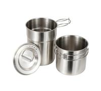 Ensemble de cuisine de randonnée - 10,6 x 13,5 cm, kit double tasse, casserole robuste | Équipement de camping, outils de cuisine, alpinisme, bushcraft, aventure, vacances, vacances, préparation des