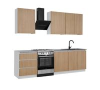 Ensemble de cuisine - DECONATION - Roma - Beige - 6 meubles - Système de fermeture amortie