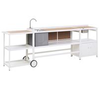 Ensemble de Cuisine d'Extérieur en Aluminium 3 Pièces Armoire de Rangement