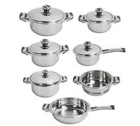 Ensemble de cuisine en acier inoxydable Premium Uniform Heat Conduction Pots Pans Stockpot Steam Grid Cooking Kit pour Home Kitchen 7 Piece Piece