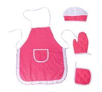 Ensemble de cuisine et de pâtisserie pour enfants - Costume de chef comprenant un tablier à gâteau, un chapeau, un gant de cuisine pour garçons et filles
