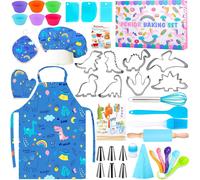 Ensemble de Cuisine et pâtisserie pour Enfants - 45PCS Kit Patisserie Enfant, Y Compris Tablier Cuisine Enfant, Toque de Chef, Les Gants, Jeu de rôle de Chef Accessoire pour garçon Fille