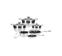 Ensemble de Cuisine Inox Premium 10pièces Revêtement Intérieur en Nid d'Abeille Argent