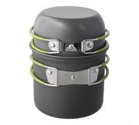 Ensemble de cuisine léger essentiel pour le camping sans aluminium avec fonctions d'économie d'espace (poignée verte)