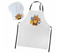 Ferocity Personnalisé de Cuisinier Chapeau avec Un nom pour Enfants avec Texte de Cuisine Ajustable Toque Animaux [099]