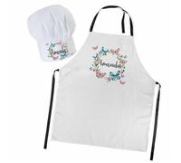 Ferocity Personnalisé de Cuisinier Chapeau avec Un nom pour Enfants avec Texte de Cuisine Ajustable Toque Cercle de Papillon [099]