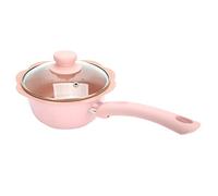 Ensemble de cuisine pour bébés alimentaires de 7,9 pouces à lait antiadhésif avec poêle et couvercle en verre, 65,8 oz de revêtement volcanique en pierre pour les repas pour