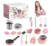 Ensemble de Cuisine pour Enfants, 22 Pièces Accessoires de Cuisine en Acier Inoxydable de Qualité Alimentaire, Jouets Éducatifs