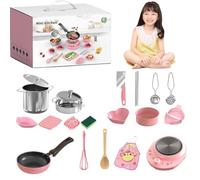 Ensemble de Cuisine pour Enfants 22pcs, Ensembles de Cuisine pour Enfants en Acier Inoxydable qualité Alimentaire, réalité Alimentaire pour Les 7 à 14 Jouets pour débutants, jou