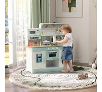 Ensemble de Cuisine pour Enfants Cuisine de Jeu Machine à Café, Four, Grand Espace de Rangement, MDF, Acier Inoxydable Pour Enfants à partir de 3 ans
