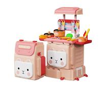 Ensemble de cuisine pour enfants - ZGEER - 2-en-1 Playhouse de simulation - Sac à dos jouet - 3+ ans enfants